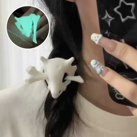 Pokemon Accessories - Pokemon Unique Cubone Hair Stick Clip Glow In The Dark